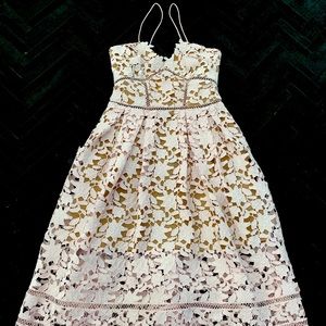 Soft Pink lace midi dress